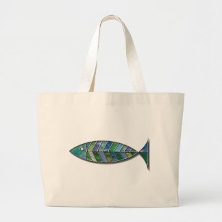 Glas in lood Vis Grote Tote Bag