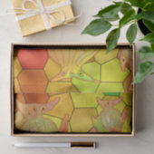 Glas in lood visbak gele ontkoppeling tissuepapier (Geschenk)