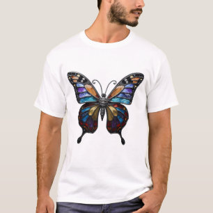 Glas-in-lood Vlinder Grafische T-Shirt - Levendig