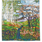 Glas in lood Waterfall Iris Birch Tiffany Douchegordijn (Voorkant)