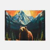 Glas in lood Wildlife Mountain Sunset Beer Deurmat (Voorkant)