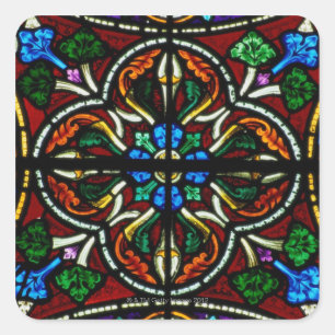 Glas in lood Window in St. Michans Church Vierkante Sticker