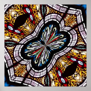 Glas in lood Window Kaleidoscoop 22 Poster