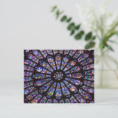 Glas in lood Window, Notre Dame, Parijs Briefkaart (Staand voorkant)