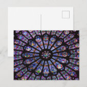 Glas in lood Window, Notre Dame, Parijs Briefkaart (Voorkant / Achterkant)