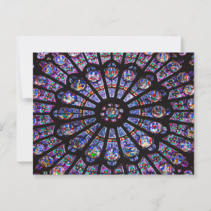Glas in lood Window, Notre Dame, Parijs Briefkaart