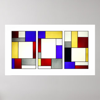 Glas in lood Window Tryptych Theo Van Doesburg Poster