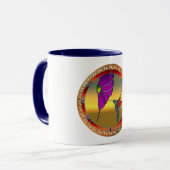 Glas in lood Window Turquoise Hummingbird Mok (Voorkant links)