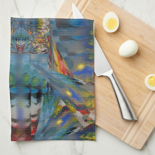 Glas in lood Windows Abstract Theedoek (Quarter Fold)