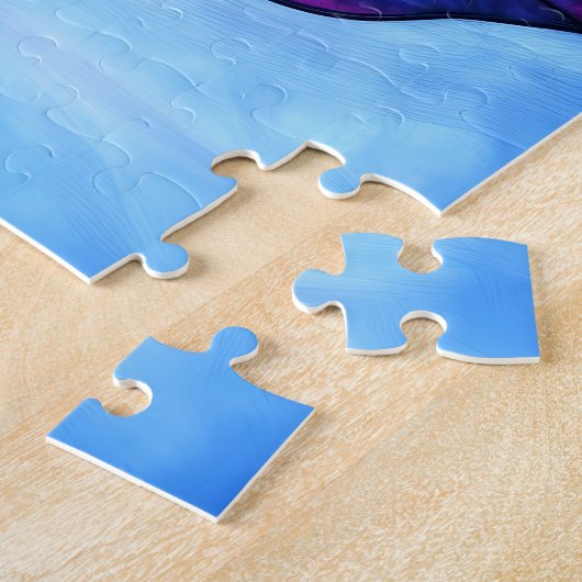 Glas in lood winterlandschap legpuzzel (Zijkant)