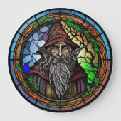Glas in lood Wizard Ontwerp Grote klok (Voorkant)