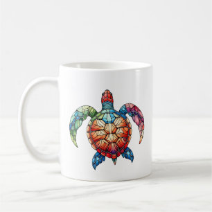 Glas in lood Zee Turtle Koffiemok