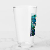 Glas in lood zeemeermin bewondert een bloemetje (Rechts)