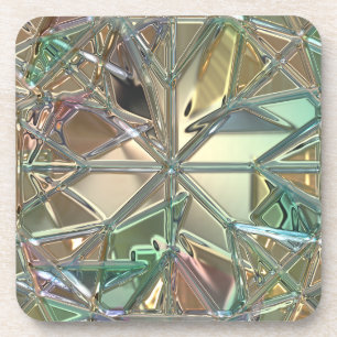 Glas in lood ziet er kleurrijk abstract uit bier onderzetter