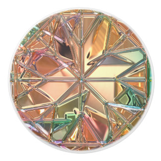 Glas in lood ziet er kleurrijk abstract uit keramische knop