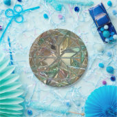 Glas in lood ziet er kleurrijk abstract uit papieren bordje (Feest)