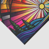 Glas in lood zonsondergang tissuepapier (Detail)