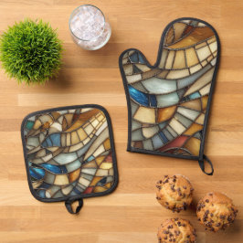 Glas-in-loodgolven Ovenwant & Pannenlap Set