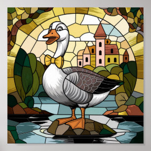 Glas-in-loodkunst, Dwaze Gans Glas-in-lood Poster