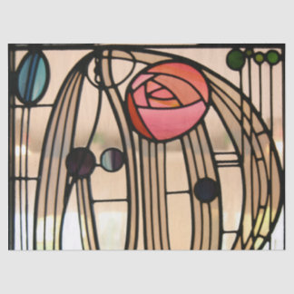 Glas-in-loodraam, Hill House van Mackintosh Tissuepapier