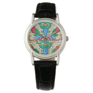 glas-in-loodraam horloge