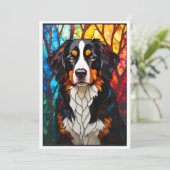 Glas-in-loodstijl Berner Sennenhond Kaart (Staand voorkant)
