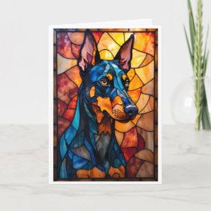 Glas-in-loodstijl Dobermann-hond Kaart