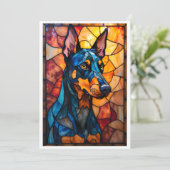 Glas-in-loodstijl Dobermann-hond Plat Kaart (Staand voorkant)