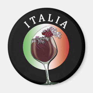 Glas Italiaanse wijn - Italia, Italië Magneet