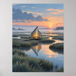 Glas Kapel Getijdenmoeras Dageraad 12x16 Poster