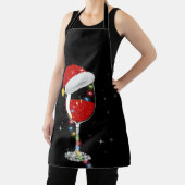 Glas kerstwijn met rode wijn schort (Insitu)