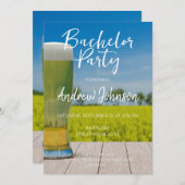 Glas licht bier op het veld kaart (Voorkant / Achterkant)