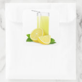 Glas limonade vierkante sticker (Tas)