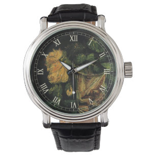Glas met rozen van Vincent van Gogh Horloge