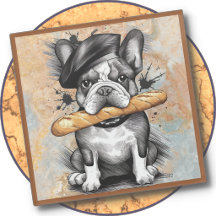 Glas ONDERKODE - Frenchie op een Onderlegger met B