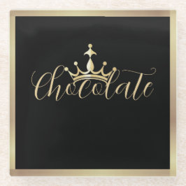 Glas Onderzetter/Gouden Chocolade/SQR Glazen Onderzetter