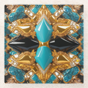 Glas onderzetter met Bahamas kleuren