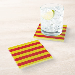 Glas onderzetter met Catalaanse vlag