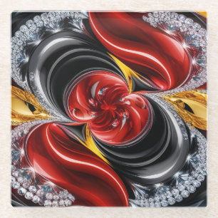 Glas onderzetter met Duitse kleuren Glazen Onderzetter