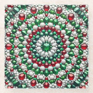 Glas onderzetter met Italiaanse kleuren Glazen Onderzetter