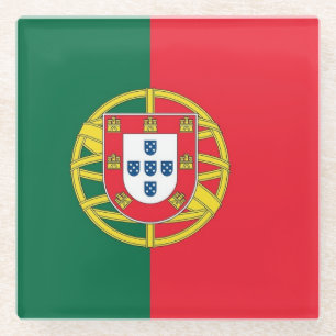 Glas onderzetter met Portugese vlag