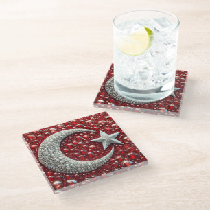 Glas onderzetter met Turkse kleuren