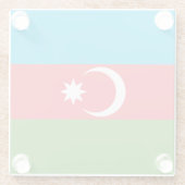 Glas onderzetter met vlag van Azerbeidzjan Glazen Onderzetter (Achterkant)
