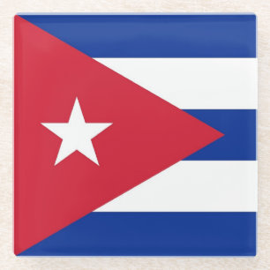 Glas onderzetter met vlag van Cuba