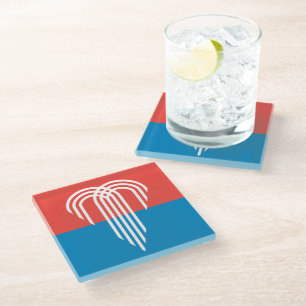 Glas onderzetter met vlag van Kansas City, Missour