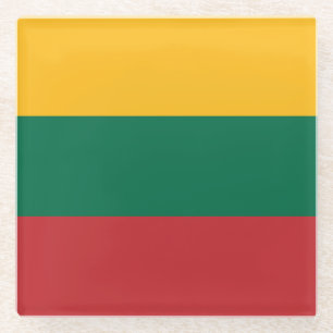 Glas onderzetter met vlag van Litouwen