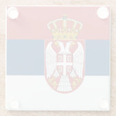 Glas onderzetter met vlag van Servië (Achterkant)