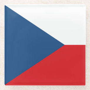 Glas onderzetter met vlag van Tsjechië