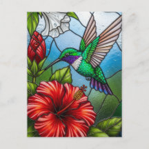 Glas Patchwork Kolibrie Tuin Bloem Mozaïek