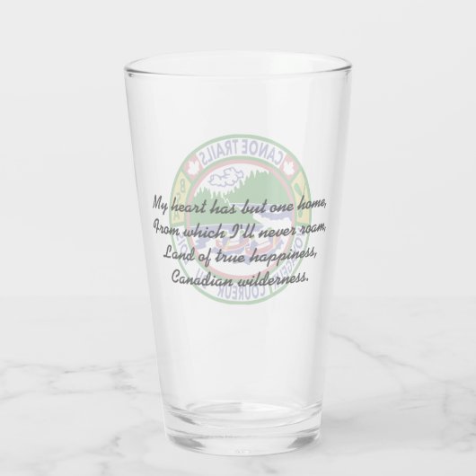 Glas Pint Glas met Kano Trails Coed Patch (Achterkant)